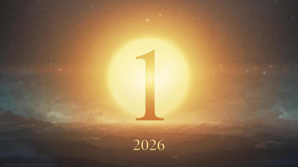 “2026 Numerology Predictions showing 2026 equals 1 Sun year infographic”